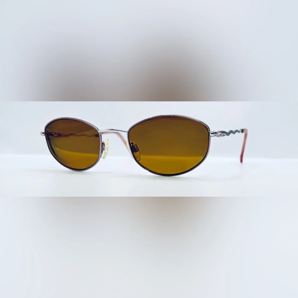 Sophia Loren 073 Pink Silver Oval Sunglasses Frames Only - Picture 2 of 8